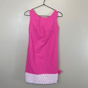 Lilly Pulitzer Pink White Lace Sheath Dress 0